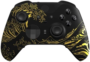 eXtremeRate The Great GOLDEN Wave Off Kanagawa - Black Faceplate Cover, Front Housing Shell Replacement Kit for Xbox One Elite Series 2, Xbox Elite 2 Core Controller Model 1797 - Accent Rings Included eXtremeRate The Great GOLDEN Wave Off Kanagawa - Black Faceplate Cover, Front Housing Shell Replacement Kit for Xbox One Elite Series 2, Xbox Elite 2 Core Controller Model 1797 - Accent Rings Included