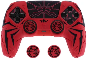 PlayVital Design for ps5 Controller Silicone Case with 2 Thumb Grips and 6 Sticker, Cyber Spider Design, Slip-Resistant Shockproof Controller Cover Skin, Fits for Charging Dock, Red & Black PlayVital Design for ps5 Controller Silicone Case with 2 Thumb Grips and 6 Sticker, Cyber Spider Design, Slip-Resistant Shockproof Controller Cover Skin, Fits for Charging Dock, Red & Black