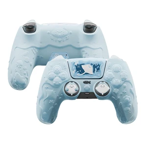 PlayVital for PS5 Controller Cover Skin - Cute Ocean Whisper Series Semi-Clear Silicone Case for PS5 Controller with Thumb Grip & Sticker, Charging Station Compatible, Full Protection - Mint Blue PlayVital for PS5 Controller Cover Skin - Cute Ocean Whisper Series Semi-Clear Silicone Case for PS5 Controller with Thumb Grip & Sticker, Charging Station Compatible, Full Protection - Mint Blue
