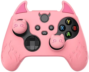 PlayVital Halloween Cute Demon Silicone Cover for Xbox Series X/S Controller, Kawaii Anti-Slip Controller Skin Grip Protector for Xbox Core Wireless Controller with Thumb Grip Caps - Pink PlayVital Halloween Cute Demon Silicone Cover for Xbox Series X/S Controller, Kawaii Anti-Slip Controller Skin Grip Protector for Xbox Core Wireless Controller with Thumb Grip Caps - Pink