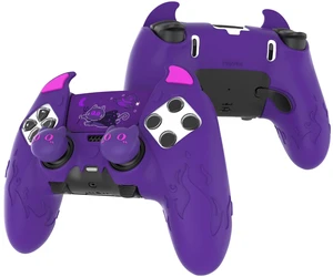 PlayVital for PS5 Edge Controller Skin | Demon Purple Silicone Cover with Touchpad Sticker & Thumb Grip Caps | Cute Protecter Case Accessories PlayVital for PS5 Edge Controller Skin | Demon Purple Silicone Cover with Touchpad Sticker & Thumb Grip Caps | Cute Protecter Case Accessories