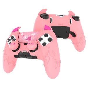 PlayVital for PS5 Edge Controller Skin | Demon Pink Silicone Cover with Touchpad Sticker & Thumb Grip Caps | Cute Protecter Case Accessories PlayVital for PS5 Edge Controller Skin | Demon Pink Silicone Cover with Touchpad Sticker & Thumb Grip Caps | Cute Protecter Case Accessories