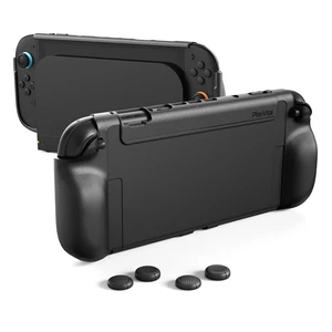 PlayVital PURE Protective Grip Case for Nintendo Switch 2 Shockproof TPU Cover & 4 Thumbstick Caps | Ergonomic Anti-Slip Grips Design Accessories - Black PlayVital PURE Protective Grip Case for Nintendo Switch 2 Shockproof TPU Cover & 4 Thumbstick Caps | Ergonomic Anti-Slip Grips Design Accessories - Black