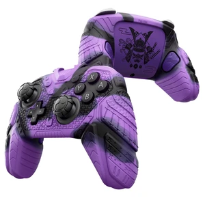 PlayVital for Nintendo Switch 2 Pro Controller Skin Cover Samurai Armor Edition Silicone Case for Switch 2 Pro Controller with Back Button Caps & Thumb Grip & Sticker, Shockproof - Purple & Black PlayVital for Nintendo Switch 2 Pro Controller Skin Cover Samurai Armor Edition Silicone Case for Switch 2 Pro Controller with Back Button Caps & Thumb Grip & Sticker, Shockproof - Purple & Black