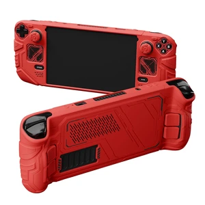 PlayVital Mecha Protective Case for Steam Deck Anti-Slip Silicone Grip Cover for Steam Deck OLED & LCD | Shockproof Shell with Back Button Enhancement Set & Thumb Grips & Stickers Red PlayVital Mecha Protective Case for Steam Deck Anti-Slip Silicone Grip Cover for Steam Deck OLED & LCD | Shockproof Shell with Back Button Enhancement Set & Thumb Grips & Stickers Red