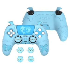 PlayVital Gothic Imp Series Cute Silicone Case for ps5 Controller with 4 Thumb Grips and 6 Stickers, Anti-Slip Silicone Skin Cover, Compatible with ps5 Charging Station, Aqua Blue PlayVital Gothic Imp Series Cute Silicone Case for ps5 Controller with 4 Thumb Grips and 6 Stickers, Anti-Slip Silicone Skin Cover, Compatible with ps5 Charging Station, Aqua Blue