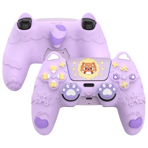 PlayVital for PS5 Controller Skin Cover - Cute Spring Lesser Panda Silicone Case for PS5 Controller with Thumbstick Caps & Sticker - Full Protection, Anti-Slip, Charging Dock Compatible - Taro Purple PlayVital for PS5 Controller Skin Cover - Cute Spring Lesser Panda Silicone Case for PS5 Controller with Thumbstick Caps & Sticker - Full Protection, Anti-Slip, Charging Dock Compatible - Taro Purple