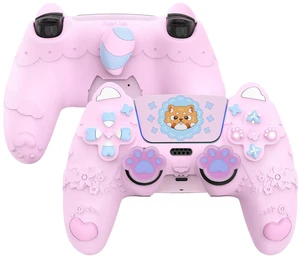 PlayVital for PS5 Controller Skin Cover - Cute Spring Lesser Panda Silicone Case for PS5 Controller with Thumbstick Caps & Sticker - Full Protection, Charging Dock Compatible - Cotton Candy Pink PlayVital for PS5 Controller Skin Cover - Cute Spring Lesser Panda Silicone Case for PS5 Controller with Thumbstick Caps & Sticker - Full Protection, Charging Dock Compatible - Cotton Candy Pink