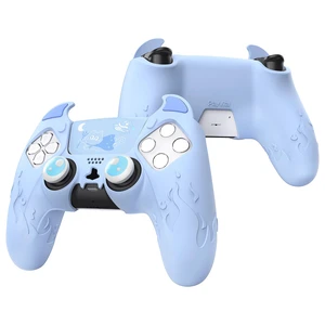 PlayVital Halloween Cute Demon Controller Silicone Case for ps5, Kawaii Controller Cover Gamepad Skin Protector for ps5 with Touch Pad Sticker & Thumb Grip Caps - Blue PlayVital Halloween Cute Demon Controller Silicone Case for ps5, Kawaii Controller Cover Gamepad Skin Protector for ps5 with Touch Pad Sticker & Thumb Grip Caps - Blue