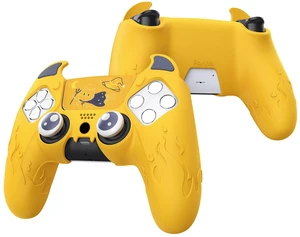 PlayVital Halloween Cute Demon Controller Silicone Case for ps5, Kawaii Controller Cover Gamepad Skin Protector for ps5 with Touch Pad Sticker & Thumb Grip Caps - Yellow PlayVital Halloween Cute Demon Controller Silicone Case for ps5, Kawaii Controller Cover Gamepad Skin Protector for ps5 with Touch Pad Sticker & Thumb Grip Caps - Yellow