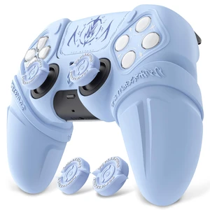PlayVital Runes Edition Silicone Cover Skin for ps5 Controller with Thumb Grips & Touchpad Skin & D-pad Area Sticker, Anti-slip Controller Grip Cover Compatible with ps5 Charging Dock- Blue PlayVital Runes Edition Silicone Cover Skin for ps5 Controller with Thumb Grips & Touchpad Skin & D-pad Area Sticker, Anti-slip Controller Grip Cover Compatible with ps5 Charging Dock- Blue