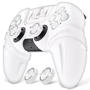 PlayVital Runes Edition Silicone Cover Skin for ps5 Controller with Thumb Grips & Touchpad Skin & D-pad Area Sticker, Anti-Slip Controller Grip Cover Compatible with ps5 Charging Dock- White PlayVital Runes Edition Silicone Cover Skin for ps5 Controller with Thumb Grips & Touchpad Skin & D-pad Area Sticker, Anti-Slip Controller Grip Cover Compatible with ps5 Charging Dock- White