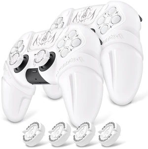 PlayVital 2 Pack Runes Edition Silicone Cover Skin for ps5 Controller with Thumb Grips & Touchpad Skin & D-pad Area Sticker, Anti-Slip Controller Grip Case Compatible with ps5 Charging Dock- White PlayVital 2 Pack Runes Edition Silicone Cover Skin for ps5 Controller with Thumb Grips & Touchpad Skin & D-pad Area Sticker, Anti-Slip Controller Grip Case Compatible with ps5 Charging Dock- White