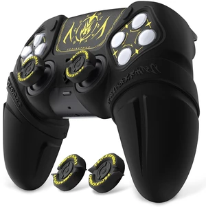 PlayVital Runes Edition Silicone Cover Skin for ps5 Controller with Thumb Grips & Touchpad Skin & D-pad Area Sticker, Anti-slip Controller Grip Cover Compatible with ps5 Charging Dock- Black PlayVital Runes Edition Silicone Cover Skin for ps5 Controller with Thumb Grips & Touchpad Skin & D-pad Area Sticker, Anti-slip Controller Grip Cover Compatible with ps5 Charging Dock- Black