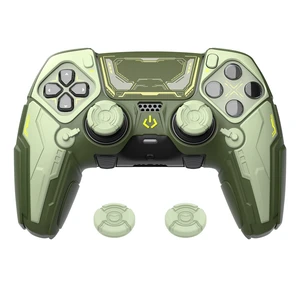 PlayVital for ps5 Edge Controller Silicone Cover Skin - Stellar Mecha Anti-slip Grip Protector for ps5 Edge Controller with Joystick Cap & Sticker, Shockproof Case - Army Green & Sage Green PlayVital for ps5 Edge Controller Silicone Cover Skin - Stellar Mecha Anti-slip Grip Protector for ps5 Edge Controller with Joystick Cap & Sticker, Shockproof Case - Army Green & Sage Green