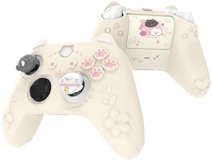 PlayVital Cute Silicone Controller Skin for Xbox Series X/S-Cherry Blossoms Kitten Anti-Slip Grip Protector W/Thumb Grips & Sticker -Soft Rubber Cover for Xbox Core Wireless Controller-Antique Yellow PlayVital Cute Silicone Controller Skin for Xbox Series X/S-Cherry Blossoms Kitten Anti-Slip Grip Protector W/Thumb Grips & Sticker -Soft Rubber Cover for Xbox Core Wireless Controller-Antique Yellow
