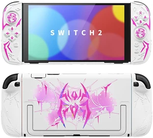 PlayVital Cyber Spider Protective Case for Nintendo Switch 2, Ergonomic Anti-Slip Silicone Grip Covers, Dockable Hard Case Shell for Switch 2 with Joystick Cap & Sticker, Shockproof Skin - White PlayVital Cyber Spider Protective Case for Nintendo Switch 2, Ergonomic Anti-Slip Silicone Grip Covers, Dockable Hard Case Shell for Switch 2 with Joystick Cap & Sticker, Shockproof Skin - White