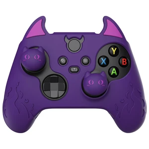 PlayVital Halloween Cute Demon Silicone Cover for Xbox Series X/S Controller, Kawaii Anti-Slip Controller Skin Grip Protector for Xbox Core Wireless Controller with Thumb Grip Caps - Purple PlayVital Halloween Cute Demon Silicone Cover for Xbox Series X/S Controller, Kawaii Anti-Slip Controller Skin Grip Protector for Xbox Core Wireless Controller with Thumb Grip Caps - Purple