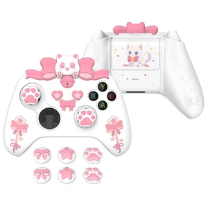 PlayVital Cute Silicone Controller Skin for Xbox Series X/S - Sweetheart Kitty Anti-Slip Grip Cover with 6 Thumb Grips & Stickers - Soft Rubber Protector for Xbox Core Controller Accessories, Pink PlayVital Cute Silicone Controller Skin for Xbox Series X/S - Sweetheart Kitty Anti-Slip Grip Cover with 6 Thumb Grips & Stickers - Soft Rubber Protector for Xbox Core Controller Accessories, Pink