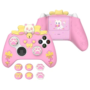 PlayVital Cute Silicone Controller Skin for Xbox Series X/S - Sweetheart Kitty Anti-Slip Grip Cover with 6 Thumb Grips & Stickers - Soft Rubber Protector for Xbox Core Controller Accessories, Pink PlayVital Cute Silicone Controller Skin for Xbox Series X/S - Sweetheart Kitty Anti-Slip Grip Cover with 6 Thumb Grips & Stickers - Soft Rubber Protector for Xbox Core Controller Accessories, Pink