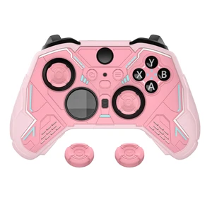 PlayVital Stellar Mecha Silicone Cover Skin for Xbox Elite Series 2 & Elite Series 2 Core, Non-Slip Grip Protector for Xbox Elite 2 with Thumb Grips & Stickers, Peach Pink & Blossom Pink PlayVital Stellar Mecha Silicone Cover Skin for Xbox Elite Series 2 & Elite Series 2 Core, Non-Slip Grip Protector for Xbox Elite 2 with Thumb Grips & Stickers, Peach Pink & Blossom Pink