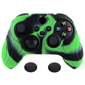 PlayVital Samurai Edition Anti-Slip Controller Grip Silicone Skin for Xbox Core Controller, Ergonomic Protective Case Cover for Xbox Series S/X w/Thumb Grips - Green & Black PlayVital Samurai Edition Anti-Slip Controller Grip Silicone Skin for Xbox Core Controller, Ergonomic Protective Case Cover for Xbox Series S/X w/Thumb Grips - Green & Black