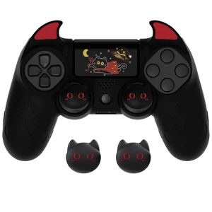 PlayVital Cute Demon Controller Skin for ps4 with Thumb Grips & Stickers, Kawaii Anti-Slip Silicone Controller Cover Grip Protector for ps4 Slim/Pro Controller - Black PlayVital Cute Demon Controller Skin for ps4 with Thumb Grips & Stickers, Kawaii Anti-Slip Silicone Controller Cover Grip Protector for ps4 Slim/Pro Controller - Black