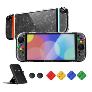 PlayVital Protective Case for Nintendo Switch 2 with Stand | Ultra-Slim Dockable Hard Shell, Split Joycon Cover, Button Caps & Thumb Grips | Clear Series, Clear Glitter Silver PlayVital Protective Case for Nintendo Switch 2 with Stand | Ultra-Slim Dockable Hard Shell, Split Joycon Cover, Button Caps & Thumb Grips | Clear Series, Clear Glitter Silver