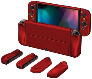 AlterGrips Protective Slim Case for Nintendo Switch OLED, Ergonomic Grip Cover for Joycon, Dockable Hard Shell for Switch OLED w/Thumb Grip Caps & Button Caps - Scarlet Red AlterGrips Protective Slim Case for Nintendo Switch OLED, Ergonomic Grip Cover for Joycon, Dockable Hard Shell for Switch OLED w/Thumb Grip Caps & Button Caps - Scarlet Red
