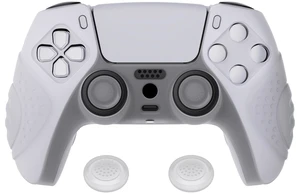 PlayVital Guardian Edition Clear White Ergonomic Soft Anti-Slip Controller Silicone Case Cover for ps5, Rubber Protector Skins with Clear White Joystick Caps for ps5 Controller PlayVital Guardian Edition Clear White Ergonomic Soft Anti-Slip Controller Silicone Case Cover for ps5, Rubber Protector Skins with Clear White Joystick Caps for ps5 Controller