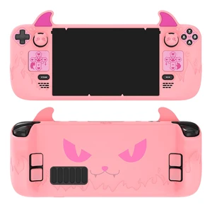 PlayVital Cute Demon Protective Case for Steam Deck LCD & OLED, Kawaii Anti-Slip Protector for Steam Deck OLED with Thumb Grip Caps & Trackpads Stickers & Back Button Enhancement Set - Pink PlayVital Cute Demon Protective Case for Steam Deck LCD & OLED, Kawaii Anti-Slip Protector for Steam Deck OLED with Thumb Grip Caps & Trackpads Stickers & Back Button Enhancement Set - Pink