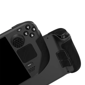 PlayVital Professional Textured Soft Rubber Pads Handle Grips for Steam Deck LCD & OLED, Trackpads Skin Grip Enhancement Back Button Protective Stickers with Thumb Grips -Water Ripple Textured Black PlayVital Professional Textured Soft Rubber Pads Handle Grips for Steam Deck LCD & OLED, Trackpads Skin Grip Enhancement Back Button Protective Stickers with Thumb Grips -Water Ripple Textured Black