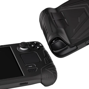 PlayVital Armor Series Case Cover for Steam Deck LCD, Silicone Protector with Back Button Enhancement Designed & Thumb Grips for Steam Deck Console - Black PlayVital Armor Series Case Cover for Steam Deck LCD, Silicone Protector with Back Button Enhancement Designed & Thumb Grips for Steam Deck Console - Black