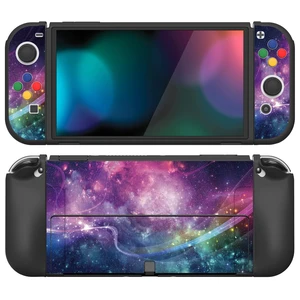 PlayVital ZealProtect Soft Protective Case for Nintendo Switch OLED, Flexible Protector Joycon Grip Cover for Nintendo Switch OLED with Thumb Grip Caps & ABXY Direction Button Caps - Purple Galaxy PlayVital ZealProtect Soft Protective Case for Nintendo Switch OLED, Flexible Protector Joycon Grip Cover for Nintendo Switch OLED with Thumb Grip Caps & ABXY Direction Button Caps - Purple Galaxy
