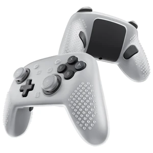 PlayVital Silicone Cover Skin for Nintendo Switch 2 Pro Controller 3D Studded Edition Anti-Slip Grip Protector Case for Switch 2 Pro with Back Button Cap & Thumb Grips - Clear White PlayVital Silicone Cover Skin for Nintendo Switch 2 Pro Controller 3D Studded Edition Anti-Slip Grip Protector Case for Switch 2 Pro with Back Button Cap & Thumb Grips - Clear White