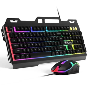 Computer Desktop Gaming Keyboard and Mouse Mechanical Feel LED Light Backlit Computer Desktop Gaming Keyboard and Mouse Mechanical Feel LED Light Backlit