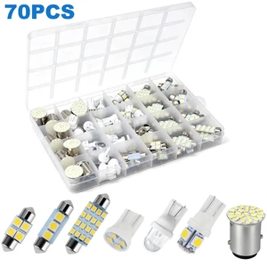 70PCS Interior LED Lights - Map Dome Trunk License Plate Bulb Set for Car 70PCS Interior LED Lights - Map Dome Trunk License Plate Bulb Set for Car