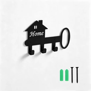 Wall Mounted Metal Key Holder with 3 Hooks Key Hanger for Home Office Hallway Wall Mounted Metal Key Holder with 3 Hooks Key Hanger for Home Office Hallway