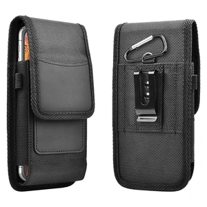 Leather Pouch Holster Cell Phone Case with Belt Clip and Card Holder, Black Leather Pouch Holster Cell Phone Case with Belt Clip and Card Holder, Black