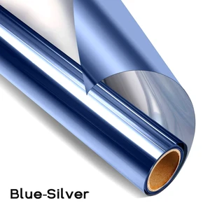 12" x 6.6FT One Way Mirror Window Tint Film - UV Heat Reflective Insulation, Blue-Silver 12" x 6.6FT One Way Mirror Window Tint Film - UV Heat Reflective Insulation, Blue-Silver