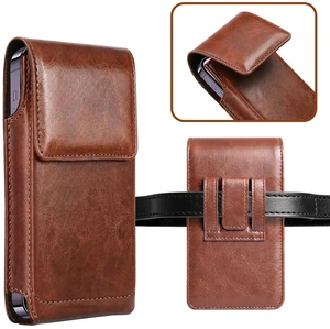 PU Leather Phone Holster Belt Case - Universal Cell Phone Pouch for Smartphone, Brown PU Leather Phone Holster Belt Case - Universal Cell Phone Pouch for Smartphone, Brown