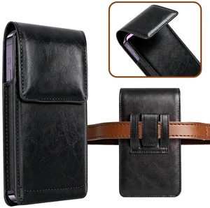 PU Leather Phone Holster Belt Case - Universal Cell Phone Pouch for Smartphone, Black PU Leather Phone Holster Belt Case - Universal Cell Phone Pouch for Smartphone, Black
