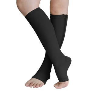 Nylon Zipper Compression Socks Support Graduated Stockings Mens Womens 20-30mmHg Nylon Zipper Compression Socks Support Graduated Stockings Mens Womens 20-30mmHg