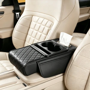 Car Armrest Cushion Cover Leather Center Console Box Pad Protector Accessories Car Armrest Cushion Cover Leather Center Console Box Pad Protector Accessories