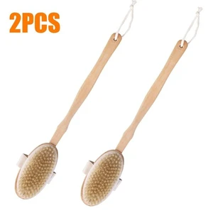 Wooden Bath Brush with Natural Bristles - Premium Body Scrubber for Dry Skin Wooden Bath Brush with Natural Bristles - Premium Body Scrubber for Dry Skin