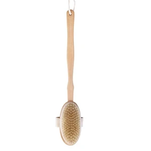 Wooden Bath Brush with Natural Bristles - Premium Body Scrubber for Dry Skin Wooden Bath Brush with Natural Bristles - Premium Body Scrubber for Dry Skin