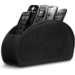 Leather Remote Control Holder with 5 Compartments TV Remote Caddy Storage Box/Tray,Desktop Organizer Store Controller,Glasses,Brush,Media Player,Pen,Space Saver for Bedside Table/Office Desk(Black) Leather Remote Control Holder with 5 Compartments TV Remote Caddy Storage Box/Tray,Desktop Organizer Store Controller,Glasses,Brush,Media Player,Pen,Space Saver for Bedside Table/Office Desk(Black)