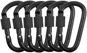 Locking Carabiner Clip, 3 Inch D Ring Clips Spring Snap Key Chain Hook Screw Gate Aluminum Carabiners for Outdoor Travel Camping Fishing Hiking Backpack (Black 6pcs) Locking Carabiner Clip, 3 Inch D Ring Clips Spring Snap Key Chain Hook Screw Gate Aluminum Carabiners for Outdoor Travel Camping Fishing Hiking Backpack (Black 6pcs)