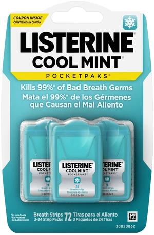 Listerine PocketPaks Breath Strips Cool Mint 24-Strip Pack 3 Pack Listerine PocketPaks Breath Strips Cool Mint 24-Strip Pack 3 Pack