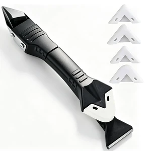 3-in-1 Stainless Steel Caulk Remover and Sealant Finishing Scraper, Silicone Caulking Tool 3-in-1 Stainless Steel Caulk Remover and Sealant Finishing Scraper, Silicone Caulking Tool